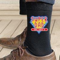 Personalised Super Dad Men's Socks Black