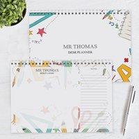 Personalised Teacher A4 Desk Planner MultiColoured