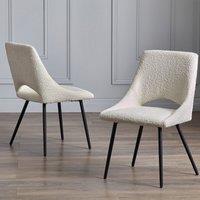 Iris Set Of 2 Dining Chairs, Boucle