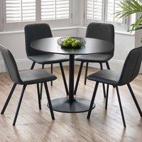 Nero 4 Seater Round Dining Table, 100cm