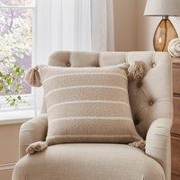 Stripe Woven Tassel Square Cushion