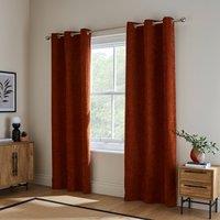 Chenille Striped Corduroy Thermal Eyelet Curtain