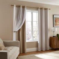 Chenille Striped Corduroy Thermal Eyelet Curtain