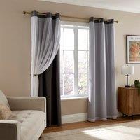 Chenille Striped Corduroy Thermal Eyelet Curtain