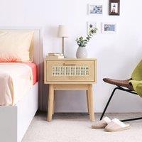 Java 1 Drawer Side Table, Light Oak Light Oak