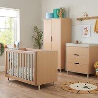 Tutti Bambini Fika Mini 3 Piece Nursery Furniture Set Light Oak