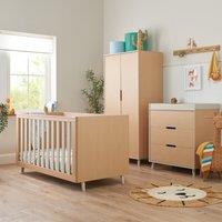 Tutti Bambini Fika 3 Piece Nursery Furniture Set Light Oak