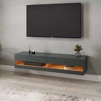 Delta 180cm Floating Wall TV Unit with LEDs for TVs up to 80