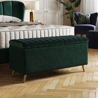 Starla Pleated Velvet End of Bed Ottoman