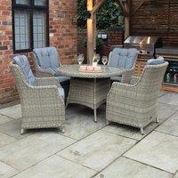 Wentworth 4 Seater Round Highback Comfort Dining Set Natural