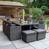 Paris 10 Seater Cube Dining Set Grey