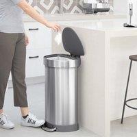 Simple Human 60 Litre Semi Round Stainless Steel Pedal Bin