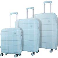 Rock Luggage Pixel Set of 3 Suitcases Pastel Blue