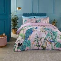 Soiree Peacock Jungle 200 Thread Count 100% Cotton Duvet Cover & Pillowcase Set