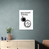 East End Prints Croissant Coffee Print by SimplyExtraJordanary