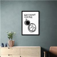 East End Prints Croissant Coffee Print by SimplyExtraJordanary
