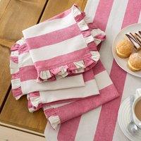 Linford Set of 4 Striped Frill Napkins