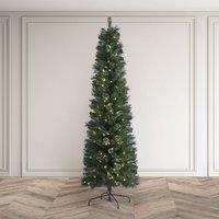 7.5ft Pre-Lit Brampton Pine Slim Christmas Tree