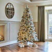 7.5ft Pre-Lit Snowy Crest Spruce Hinged Christmas Tree