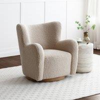 Theo Natural Borg Swivel Armchair