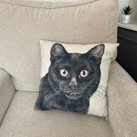 Christine Varley Black Cat Square Cushion