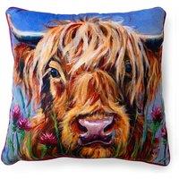 The Art Group Louise Brown Highlander Velvet Square Cushion