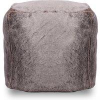 Kaikoo Grey Faux Fur Beanbag Cube