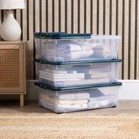 Wham 32L Set of 3 Underbed Storage Box with Wheels & Lid