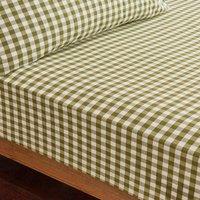 Portloe Gingham Woven 100% Cotton Fitted Sheet