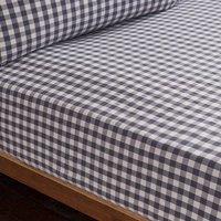 Portloe Gingham Woven 100% Cotton Fitted Sheet