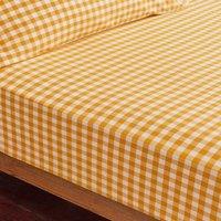 Portloe Gingham Woven Cotton Fitted Sheet