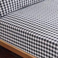 Portloe Gingham Woven Cotton Fitted Sheet