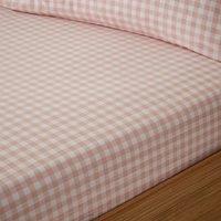 Portloe Gingham Woven 100% Cotton Fitted Sheet