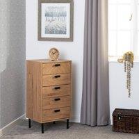 Barker 5 Drawer Narrow Chest, Oak Effect