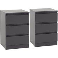 Set of 2 Walker 3 Drawer Bedside Tables