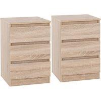 Set of 2 Walker 3 Drawer Bedside Tables