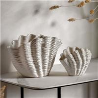 Ribbed Shell Ceramic Vase