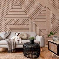 Geometric Wooden Panelling Mural