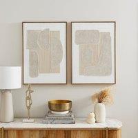 Set of 2 Textured Framed Canvases