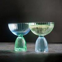 Set of 2 Florence Blue & Green Coupe Glasses