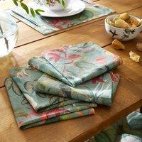 Set of 4 Botanical Bird Napkins