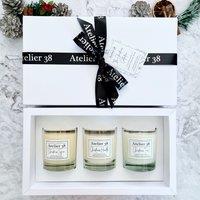 Atelier 38 Christmas Spice, Christmas Hearth, & Christmas Tree Soy Candle Gift Set