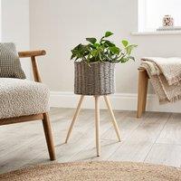 Grey Woven Plant Stand