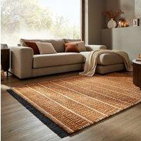 Ribbed Geometric Striped Shaggy Rug