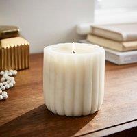 Silk Floral Ribbed Marble Candle