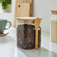 Glass Square Jar with Spoon