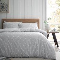 Catherine Lansfield Polka Dot 100% Brushed Cotton Duvet Cover and Pillowcase Set