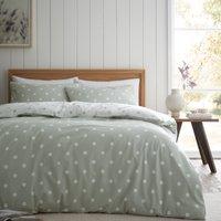 Catherine Lansfield Polka Dot 100% Brushed Cotton Duvet Cover and Pillowcase Set