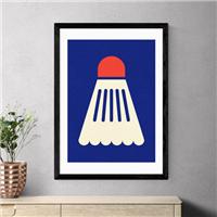 East End Prints Badminton White Red Print by Rosi Feist