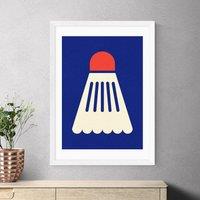 East End Prints Badminton White Red Print by Rosi Feist